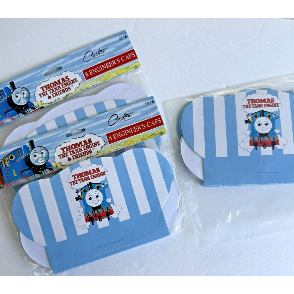 Vtg 90s Thomas The Tank Engine Engineer’s Caps Birthday Party Lot of 24 Hats